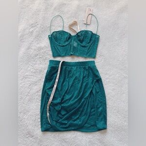 Oh polly teal embellished set